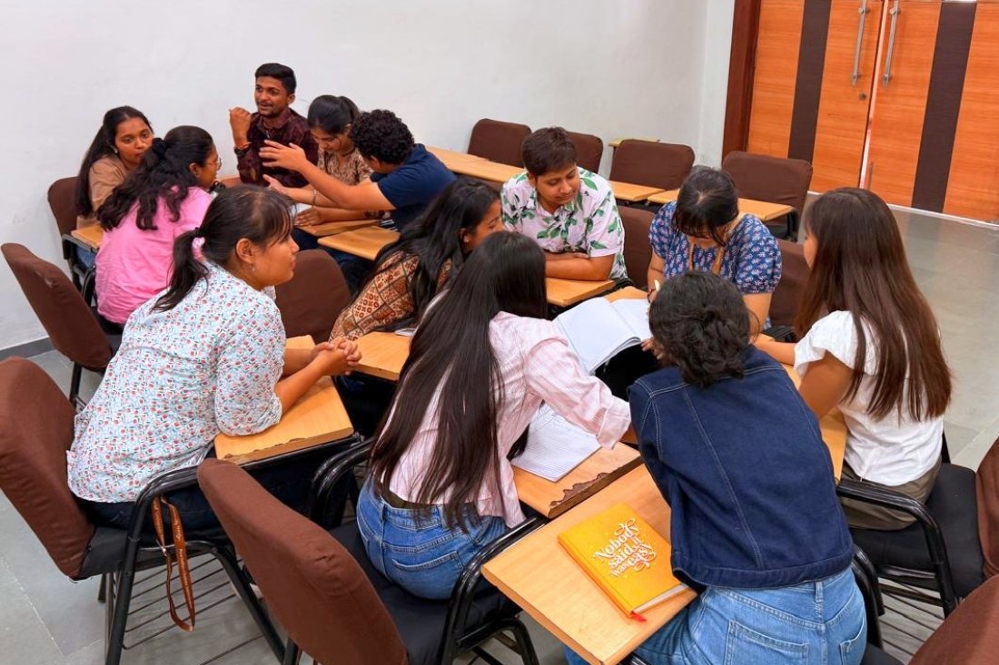 Students in a debate workshop